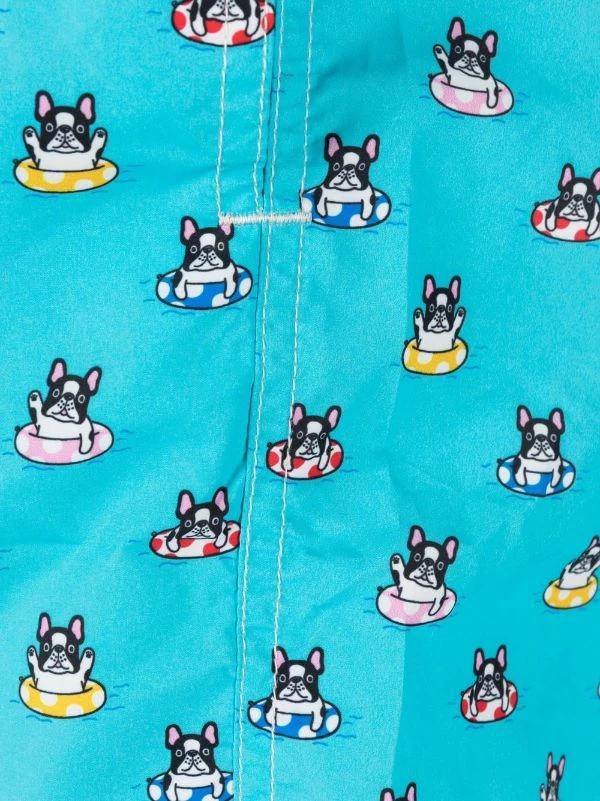 ( Neue Saison ) MC2 Saint Barth 02569B FLOAT DOG 31 Badeshorts Mit Bulldoggen-Print Herren – Bild 3