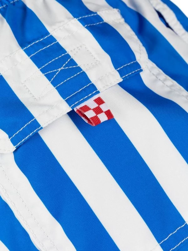 ( Neue Saison ) MC2 Saint Barth 00728B 17 EMB SB PALM LIG Striped Logo-embroidered Swim Shorts Herren – Bild 3