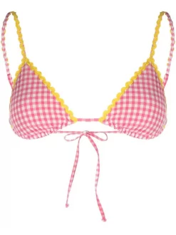 ( Neue Saison ) MC2 Saint Barth Gingham-print Bikini Top Damen